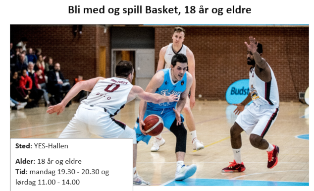 Bli med og spill Basket, 18 år og eldre